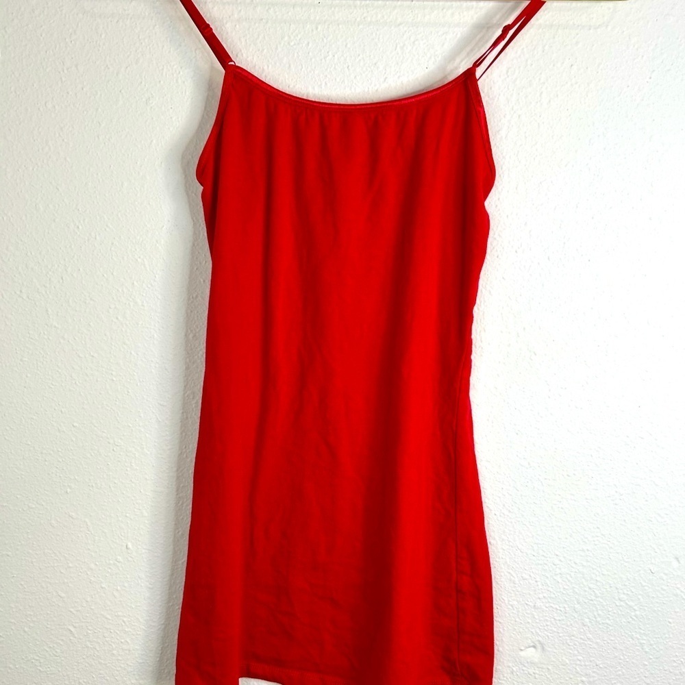 Ambiance Red Cami Slip Dress Small Stretch Mini Adjustable Straps Club Layer - Picture 3 of 7